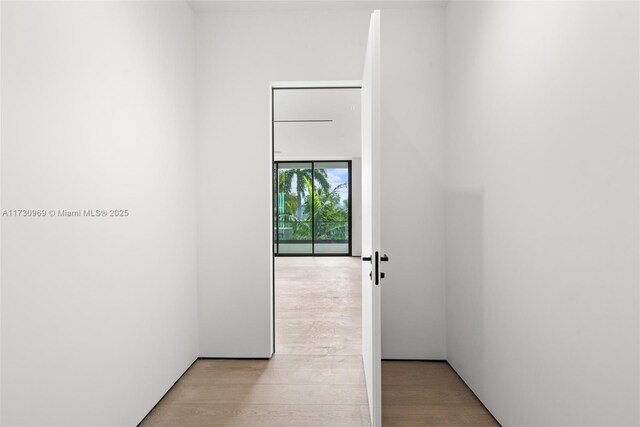 doorway featuring light wood-type flooring