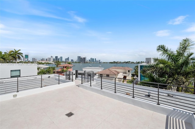 291 Palm Ave, Miami Beach, FL 33139 - view of patio / terrace featuring a view of skyline and a balcony