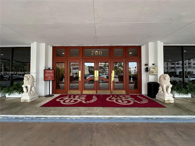 entrance to property with french doors