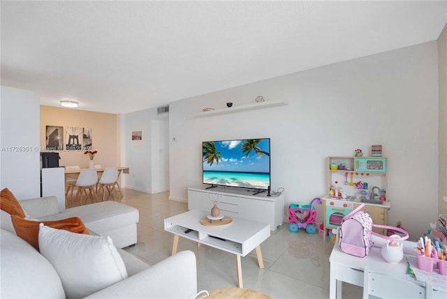 view of tiled living room