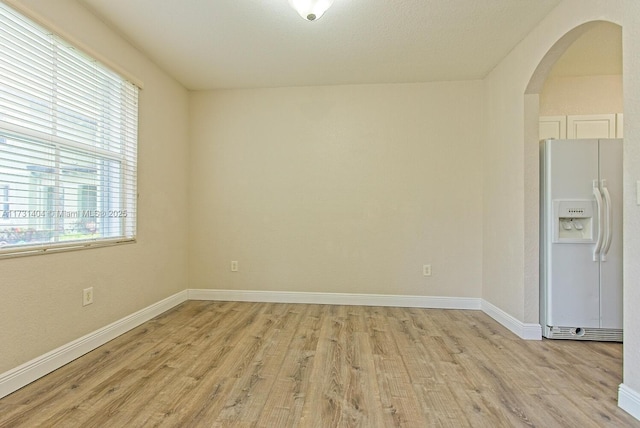 empty room featuring light hardwood / wood-style flooring