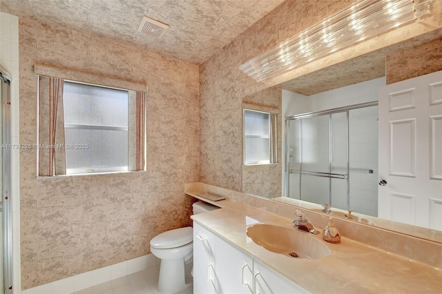 12915 Coral Lakes Dr, Boynton Beach, FL 33437 - full bath with vanity, healthy amount of natural light, toilet, and a shower with shower door