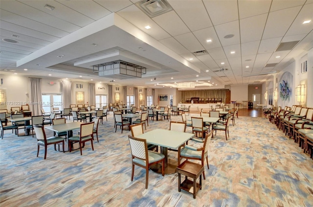 12915 Coral Lakes Dr, Boynton Beach, FL 33437 - dining area with light carpet and a raised ceiling