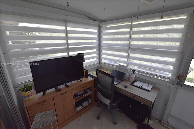 view of tiled office space