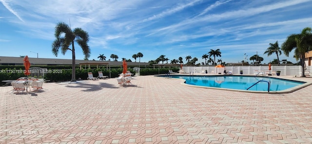 view of pool with a patio area