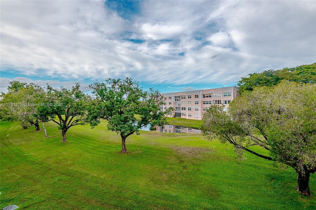 view of home's community featuring a lawn