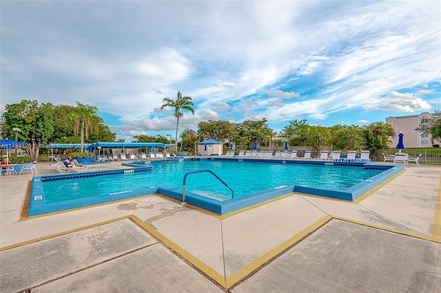 view of pool with a patio