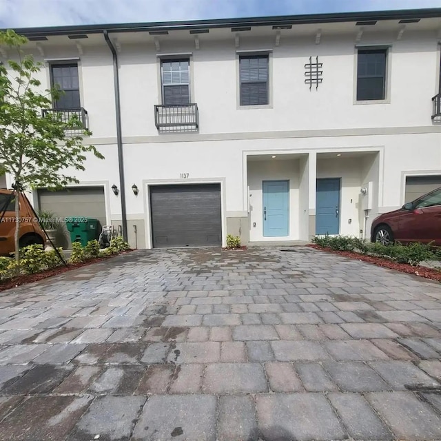 view of property with a garage