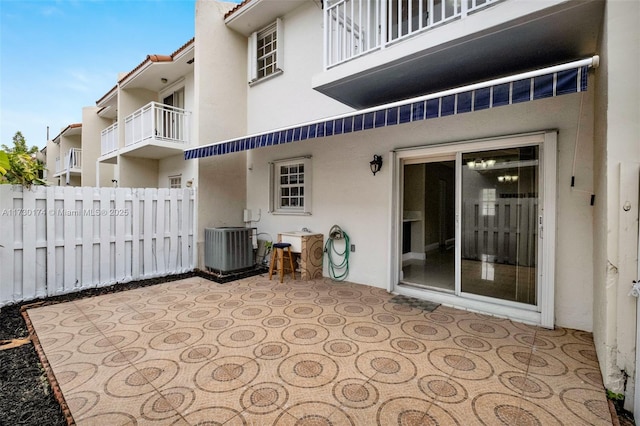 view of patio / terrace featuring central air condition unit