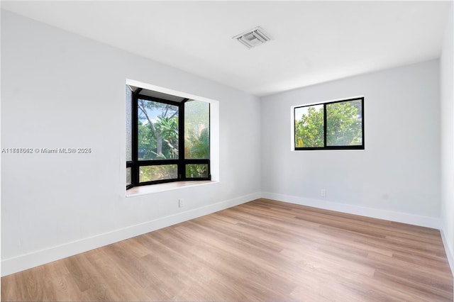 empty room featuring light hardwood / wood-style flooring