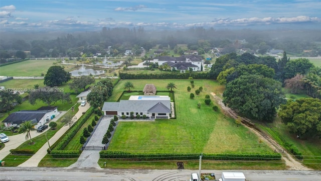 drone / aerial view with a rural view