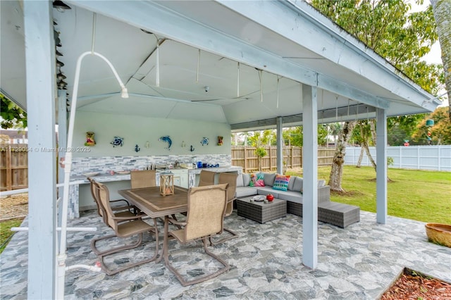 view of patio / terrace with an outdoor living space