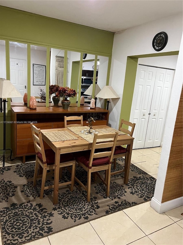 view of tiled dining area