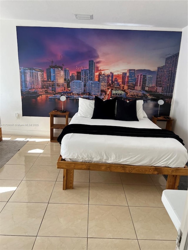 view of tiled bedroom