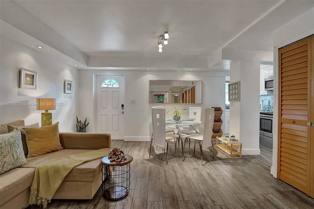 living room featuring hardwood / wood-style floors