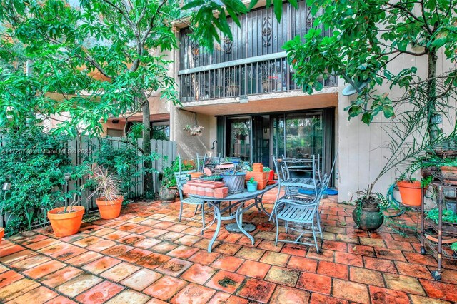 view of patio / terrace featuring a balcony