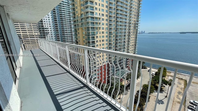 balcony with a water view