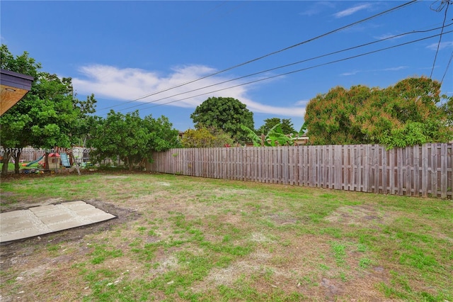 view of yard featuring a playground