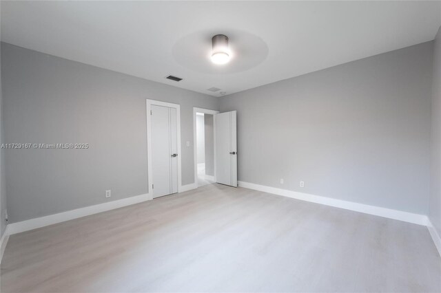 empty room featuring light wood-type flooring