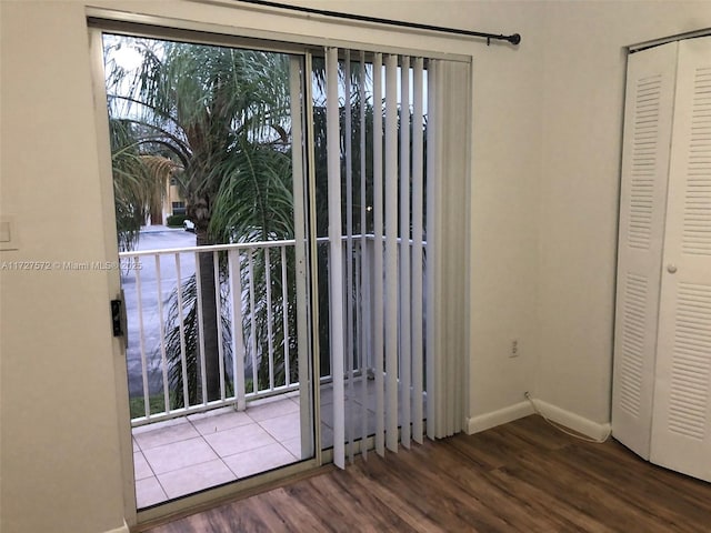 entryway featuring hardwood / wood-style floors