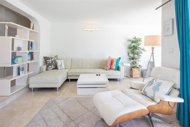 view of tiled living room