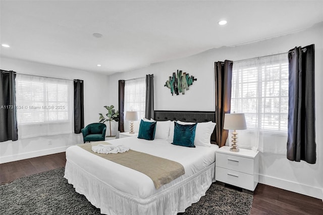 bedroom featuring dark wood-type flooring