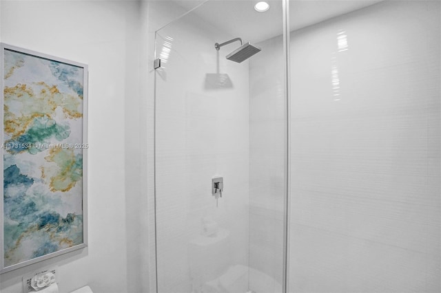 bathroom featuring a shower