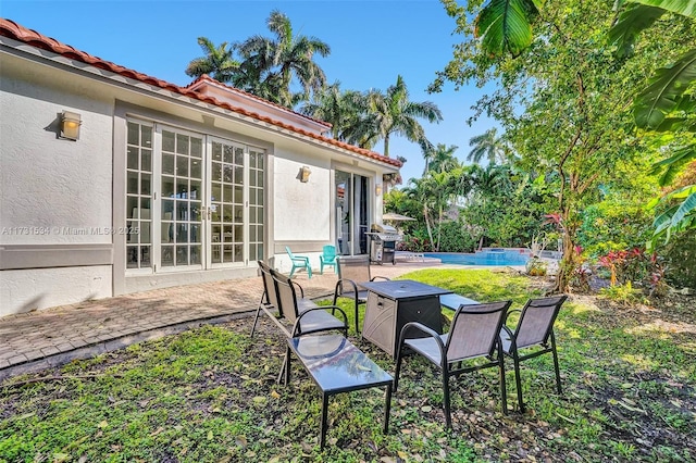 view of patio featuring grilling area