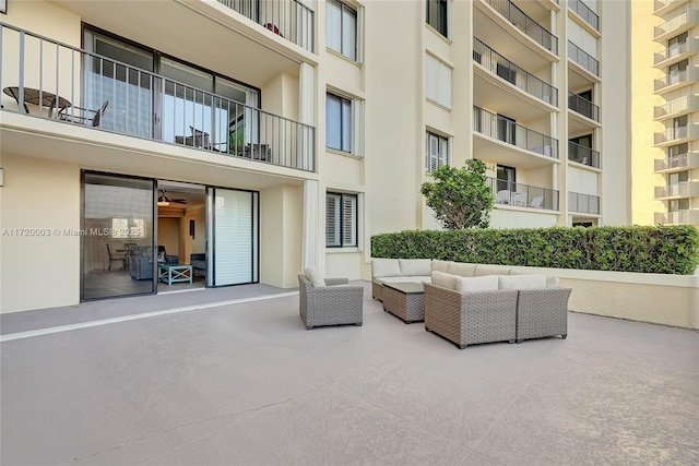 view of patio / terrace with an outdoor living space