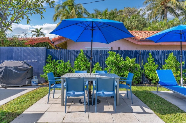 view of patio / terrace featuring area for grilling