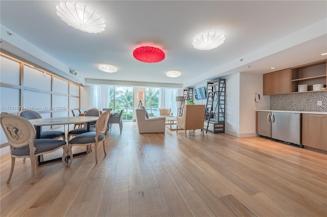 dining room featuring light hardwood / wood-style floors