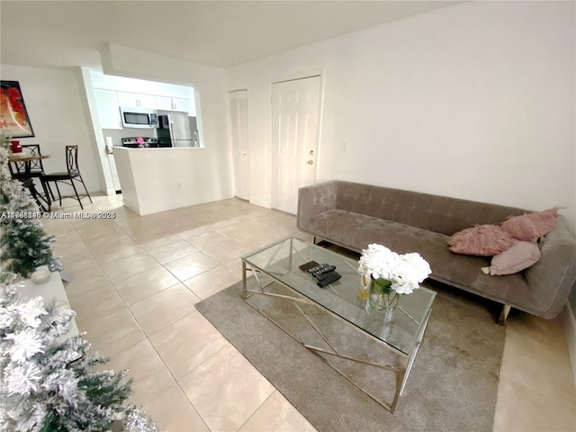 view of tiled living room