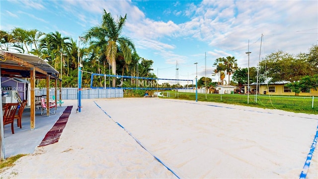 view of property's community with volleyball court