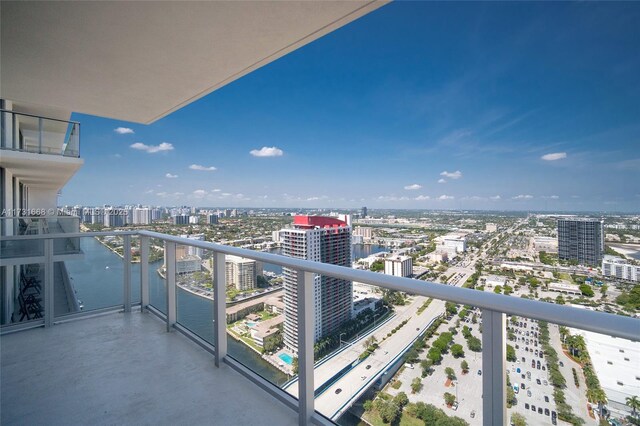 balcony with a water view