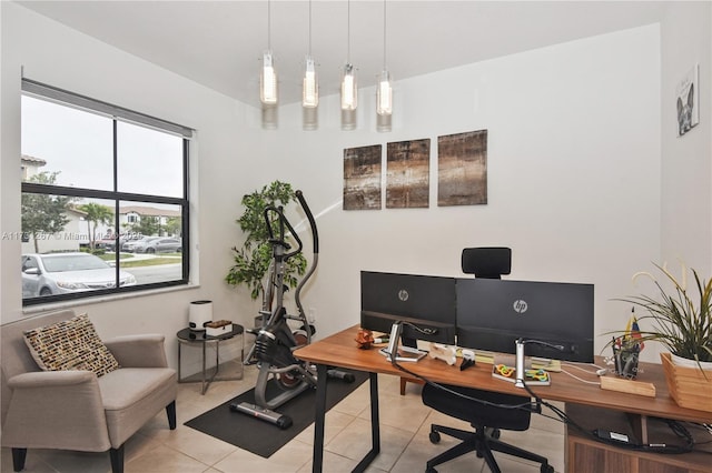 office featuring light tile patterned floors