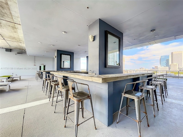 kitchen with a breakfast bar