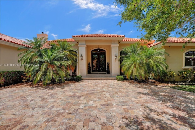 view of front of house with french doors