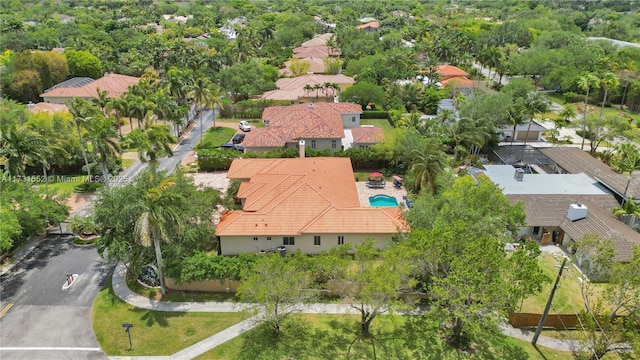 birds eye view of property with a residential view