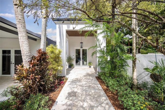 exterior space featuring french doors