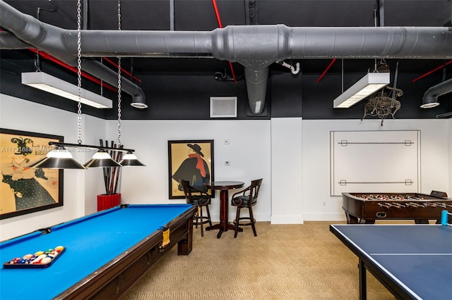 rec room featuring billiards