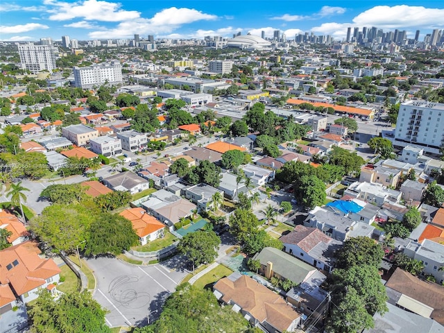 bird's eye view with a city view