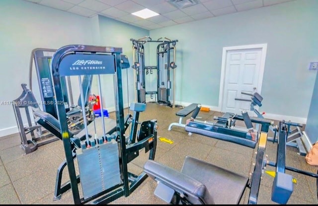 2030 S Ocean Dr Unit 506, Hallandale Beach, FL 33009 - gym with a paneled ceiling