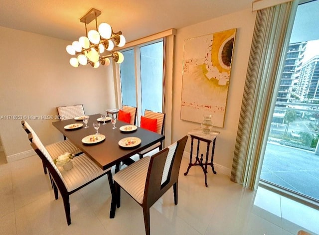 2030 S Ocean Dr Unit 506, Hallandale Beach, FL 33009 - dining room with healthy amount of natural light and a chandelier
