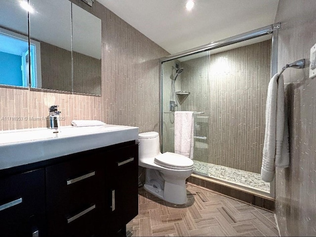 2030 S Ocean Dr Unit 506, Hallandale Beach, FL 33009 - bathroom featuring a stall shower and vanity
