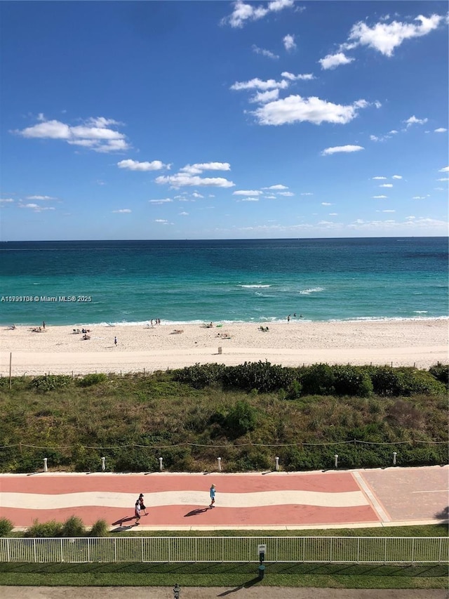 water view with a view of the beach