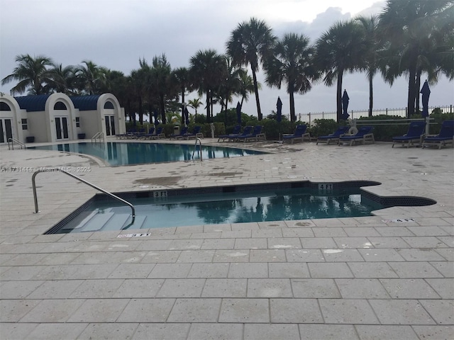 view of pool with a patio area