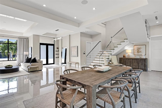 dining area featuring french doors