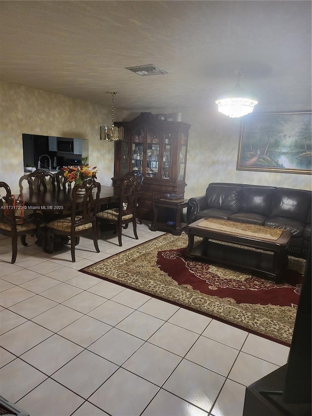 view of tiled living room