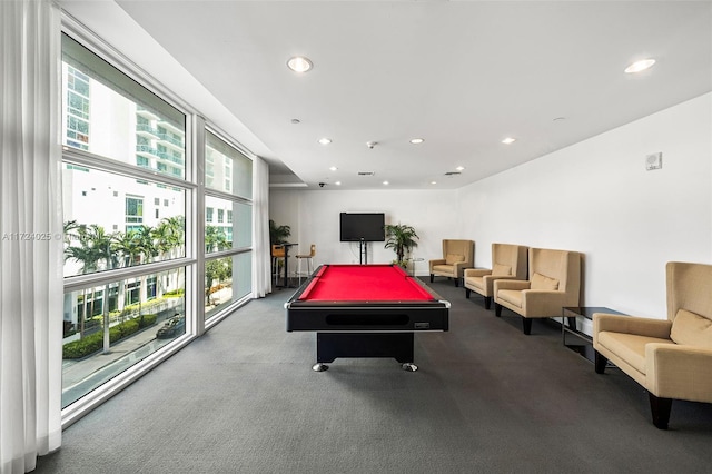 recreation room with billiards