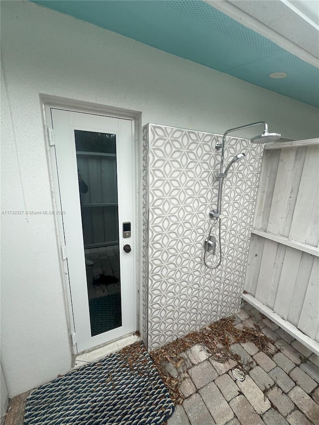 bathroom with a shower